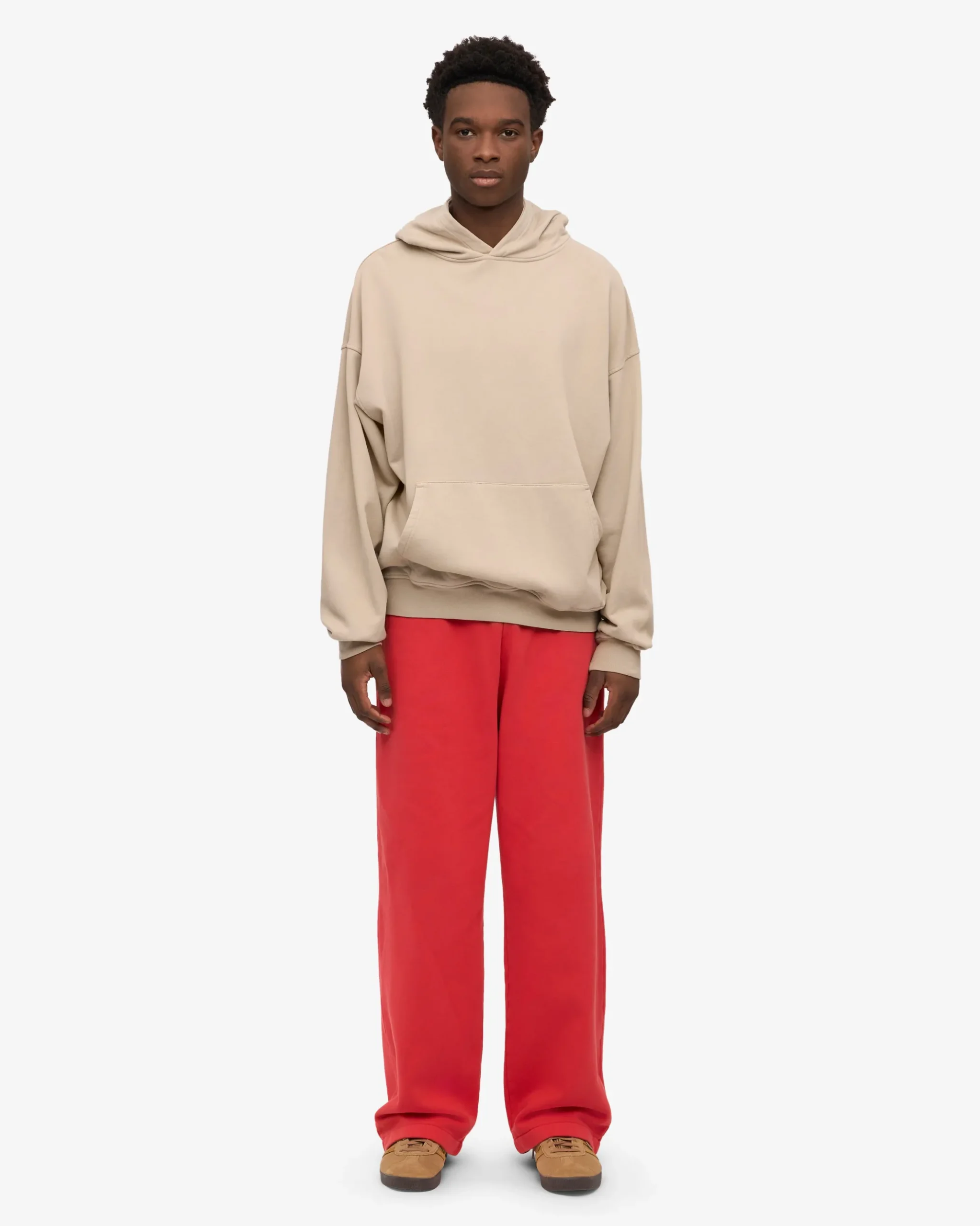 Organic Straight Leg Sweatpants - Red Tangerine