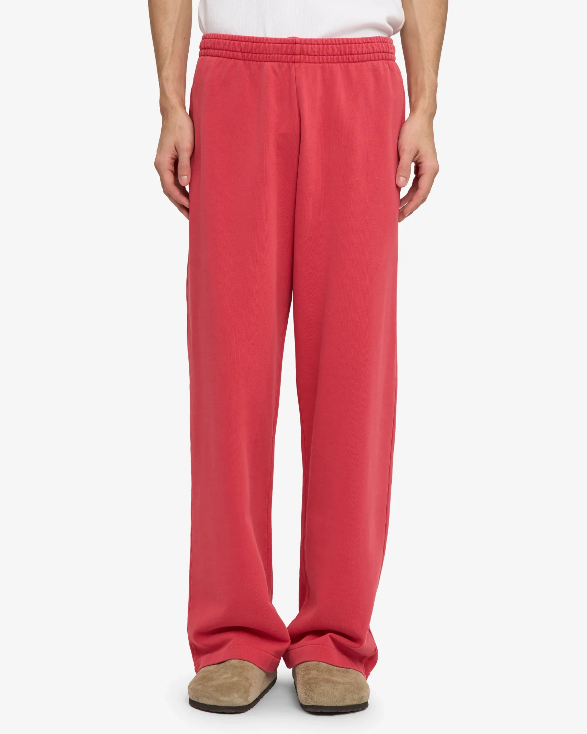Organic Straight Leg Sweatpants - Faded Red