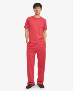 Organic Straight Leg Sweatpants - Faded Red