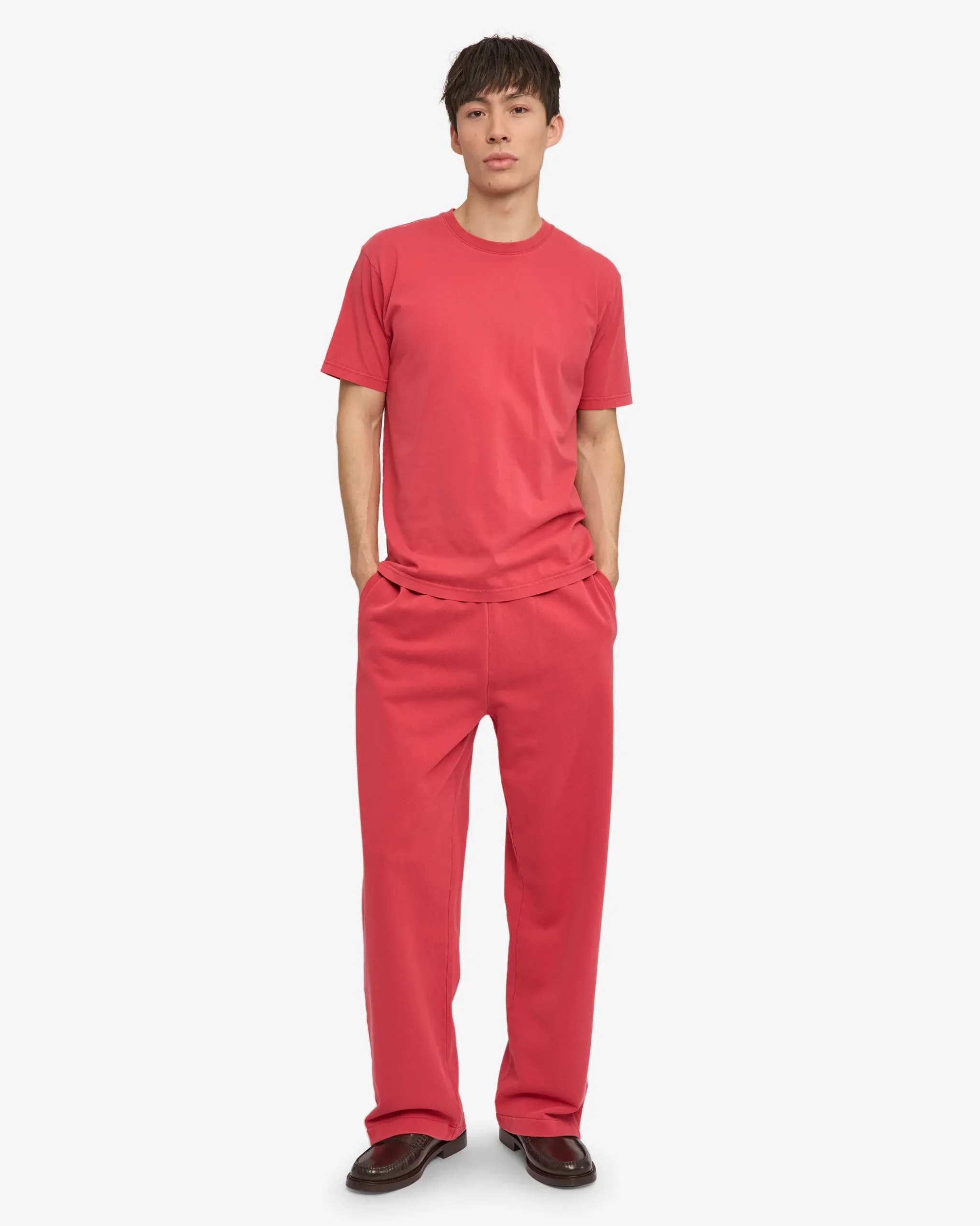 Organic Straight Leg Sweatpants - Faded Red