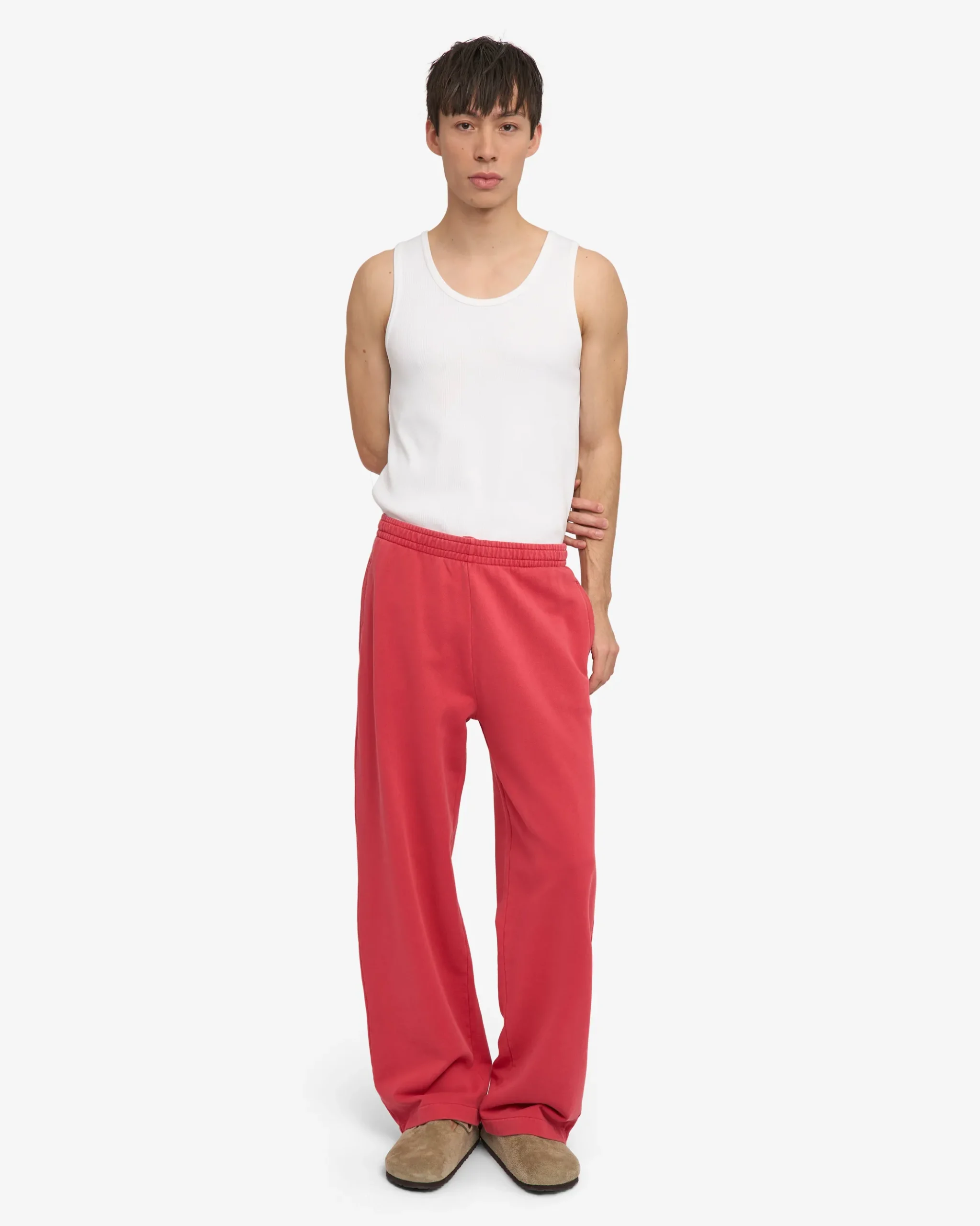 Organic Straight Leg Sweatpants - Faded Red