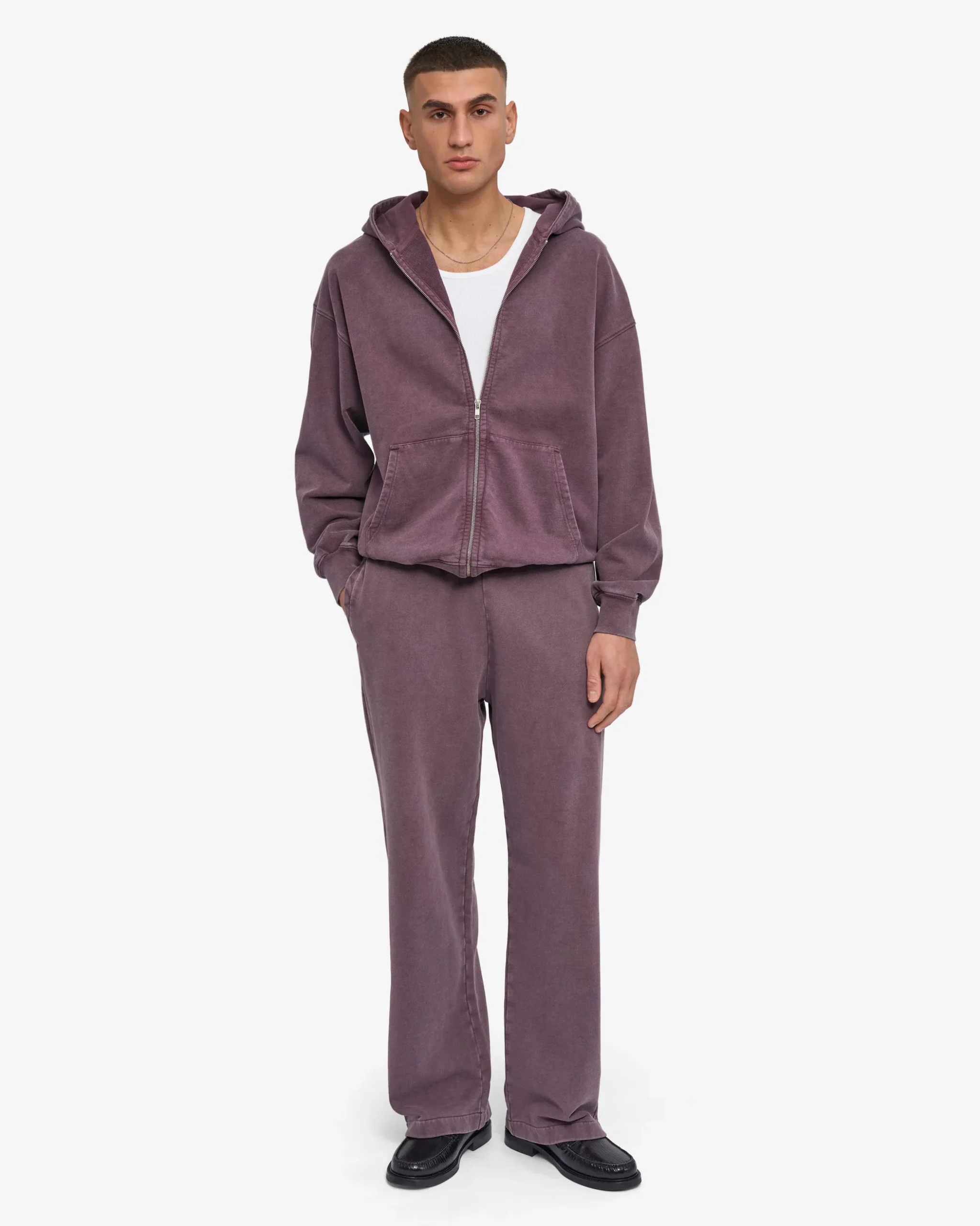 Organic Straight Leg Sweatpants - Faded Grape
