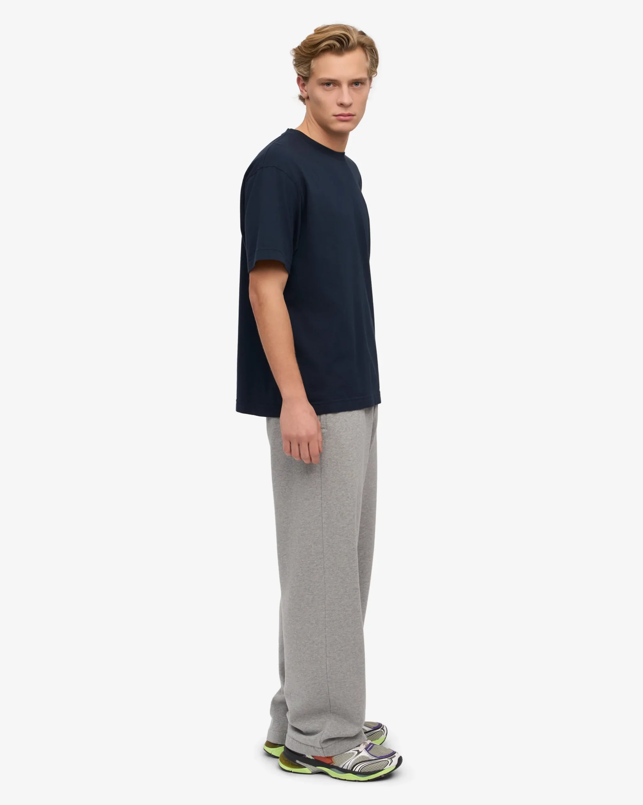 Organic Straight Leg Sweatpants - Heather Grey