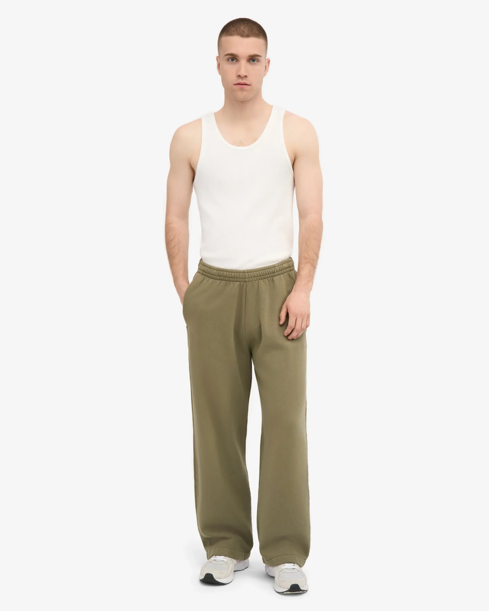Organic Straight Leg Sweatpants - Dusty Olive