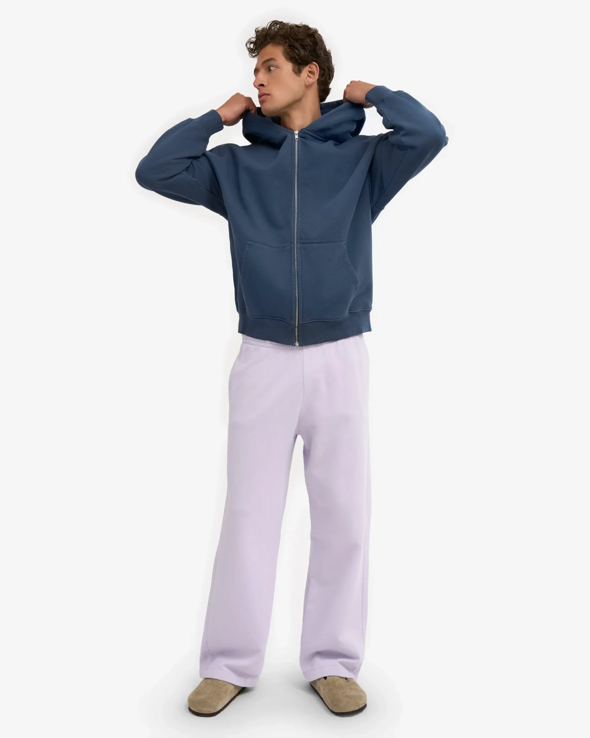 Organic Straight Leg Sweatpants - Soft Lavender