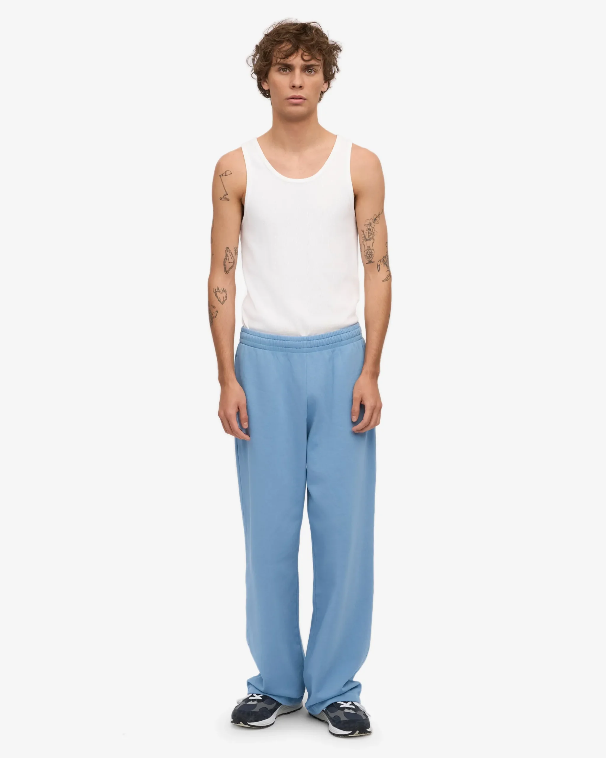 Organic Straight Leg Sweatpants - Seaside Blue