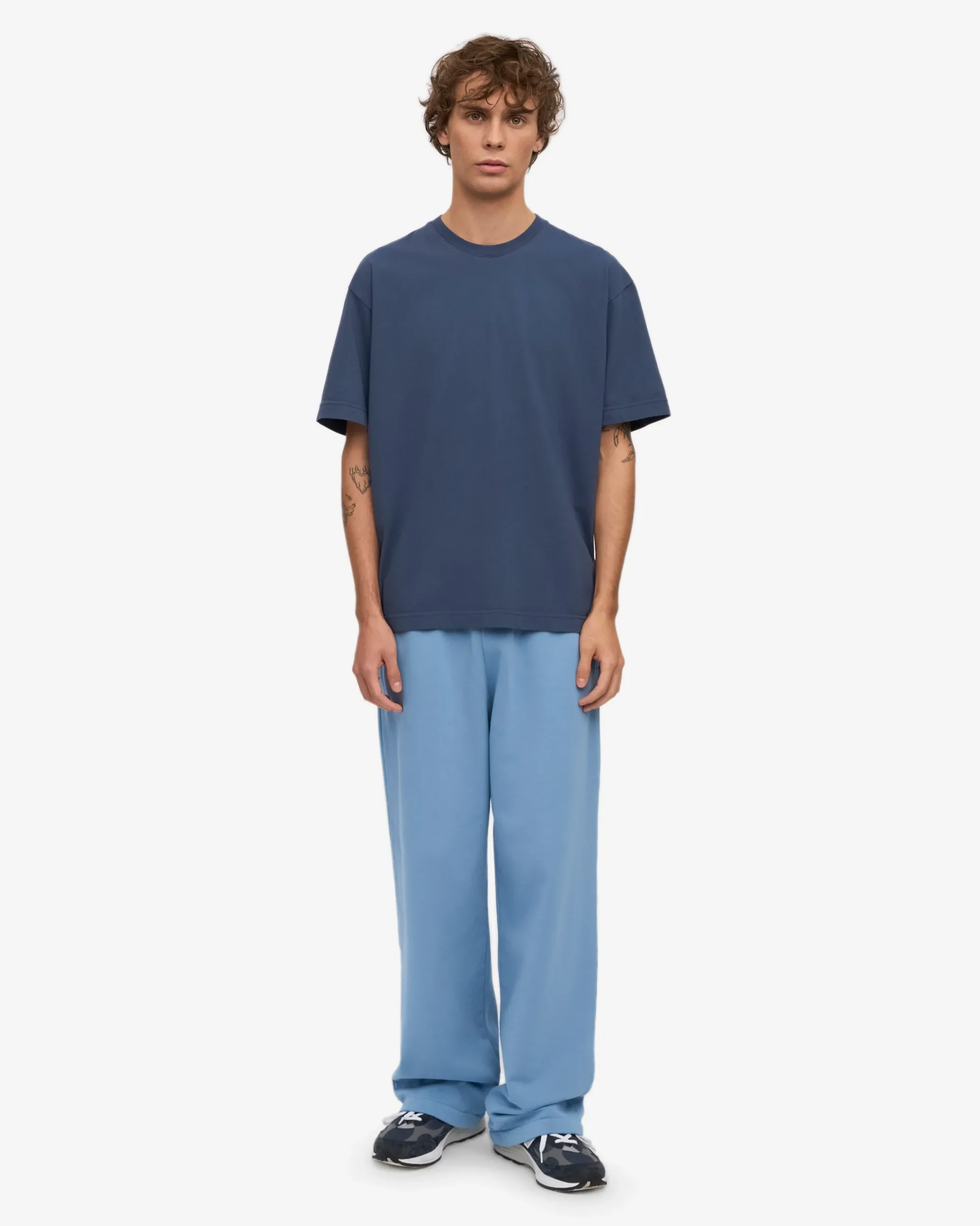 Organic Straight Leg Sweatpants - Seaside Blue