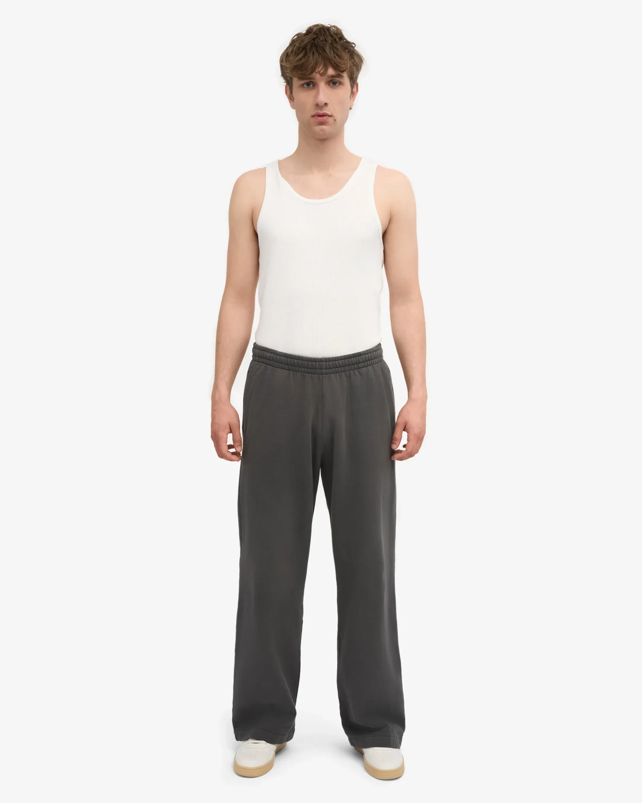 Organic Straight Leg Sweatpants - Lava Grey