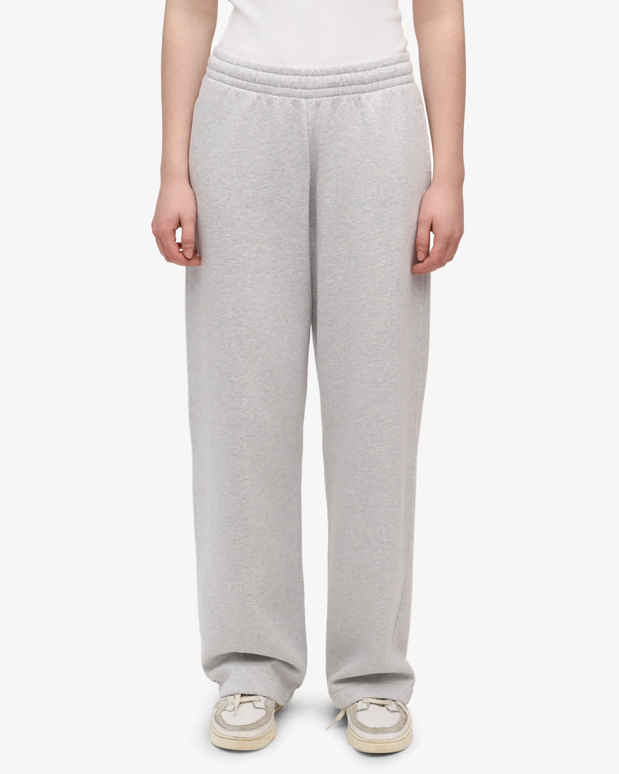 Organic Straight Leg Sweatpants - Snow Melange