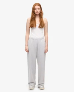 Organic Straight Leg Sweatpants - Snow Melange