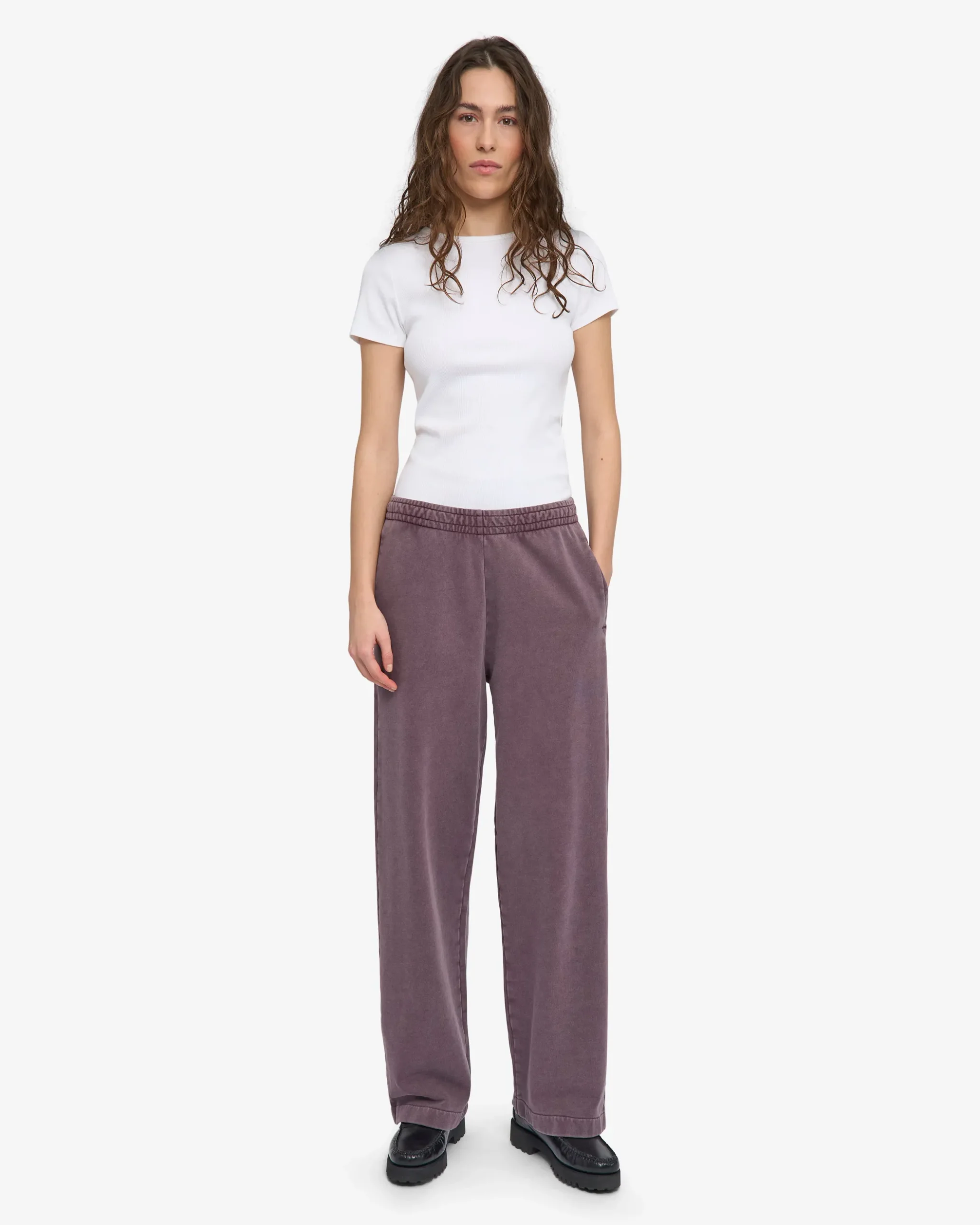 Organic Straight Leg Sweatpants - Faded Grape