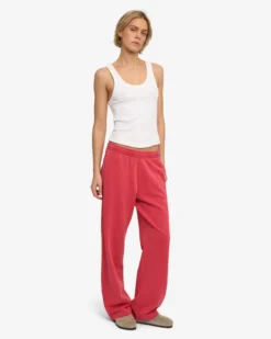 Organic Straight Leg Sweatpants - Faded Red