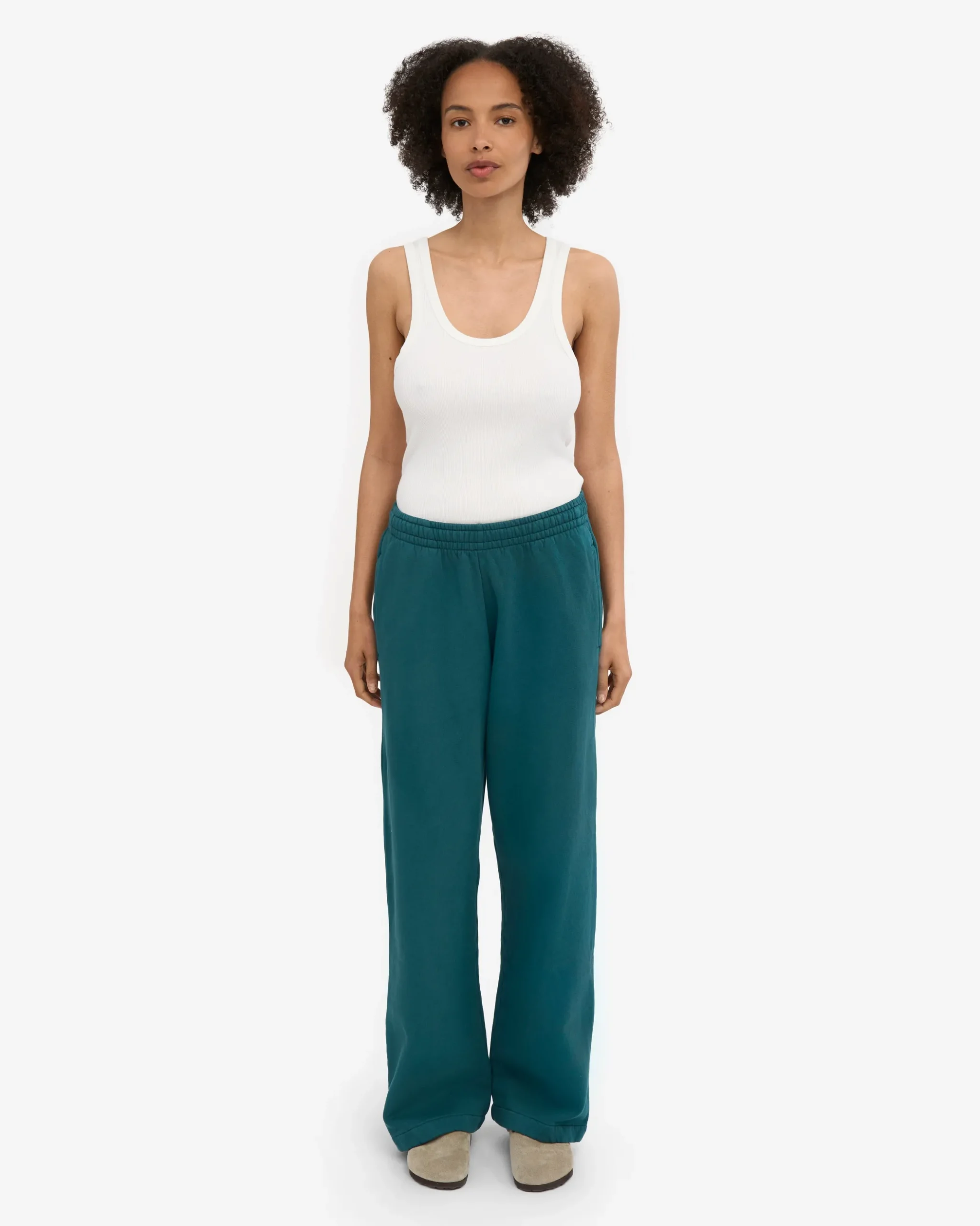 Organic Straight Leg Sweatpants - Ocean Green