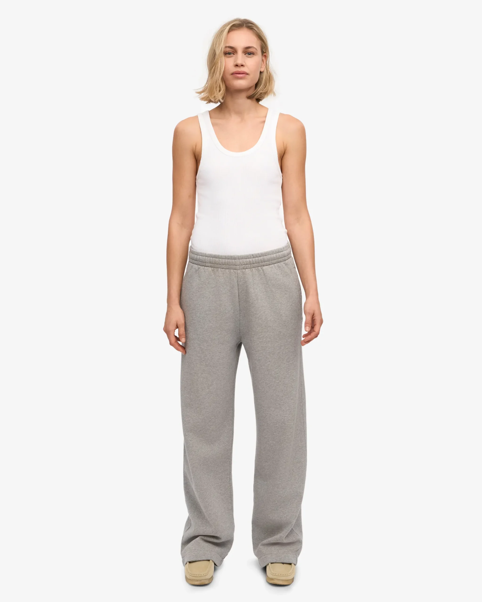 Organic Straight Leg Sweatpants - Heather Grey
