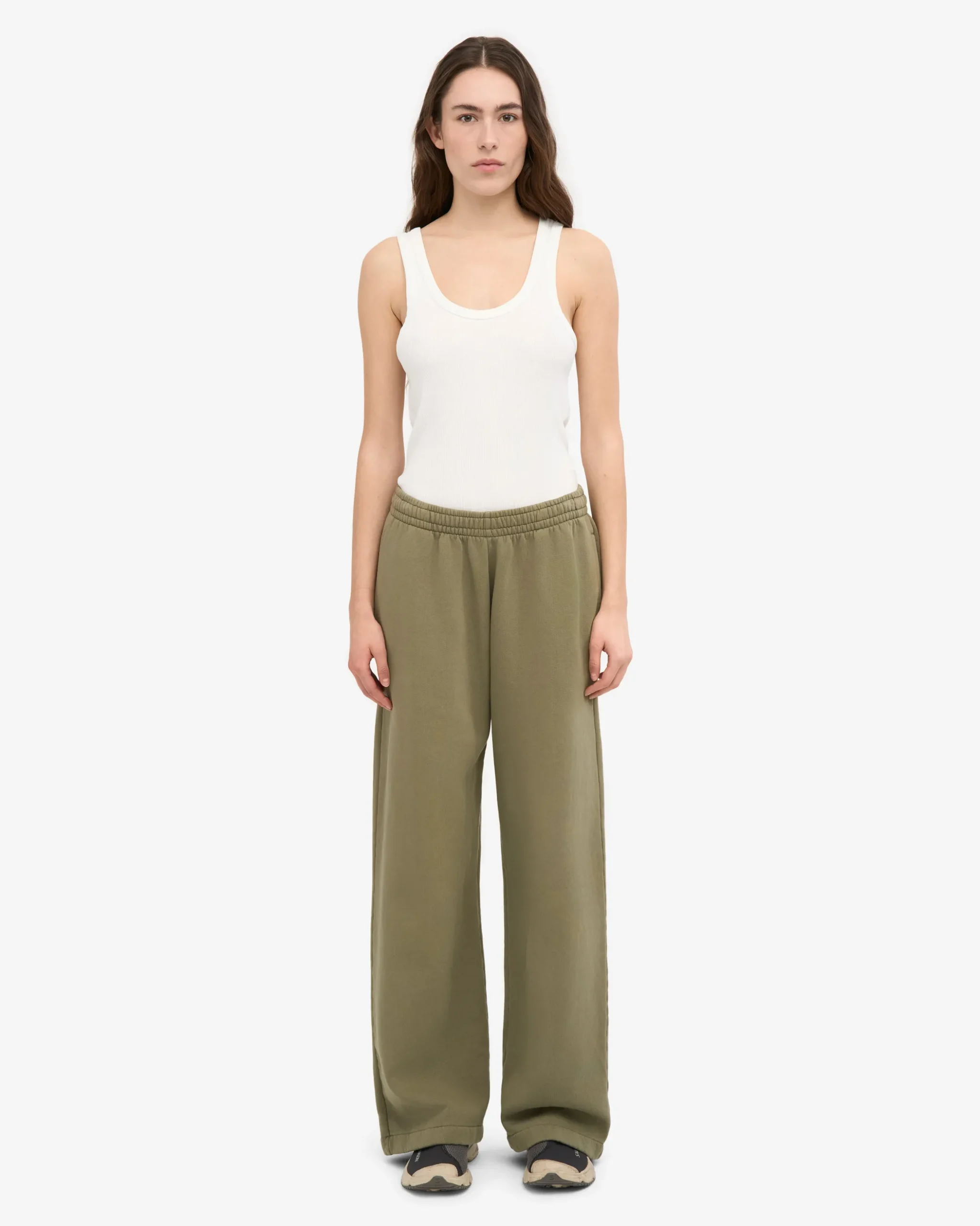 Organic Straight Leg Sweatpants - Dusty Olive