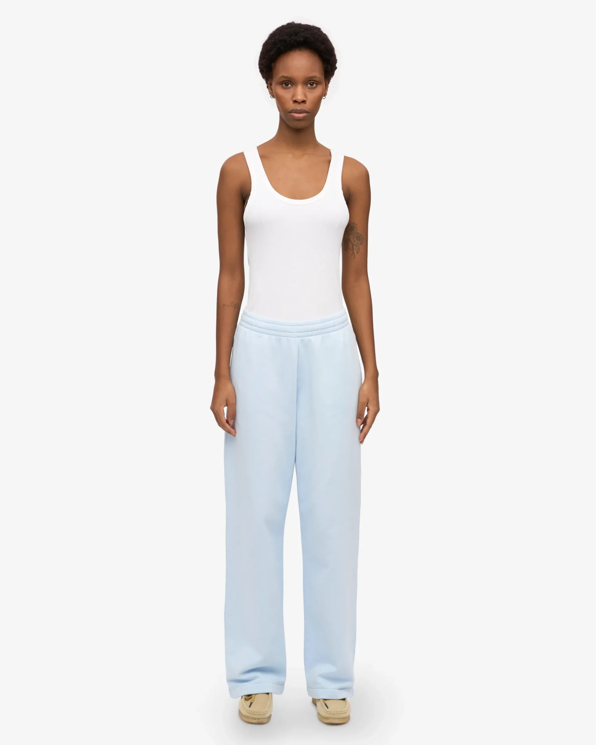 Organic Straight Leg Sweatpants - Polar Blue