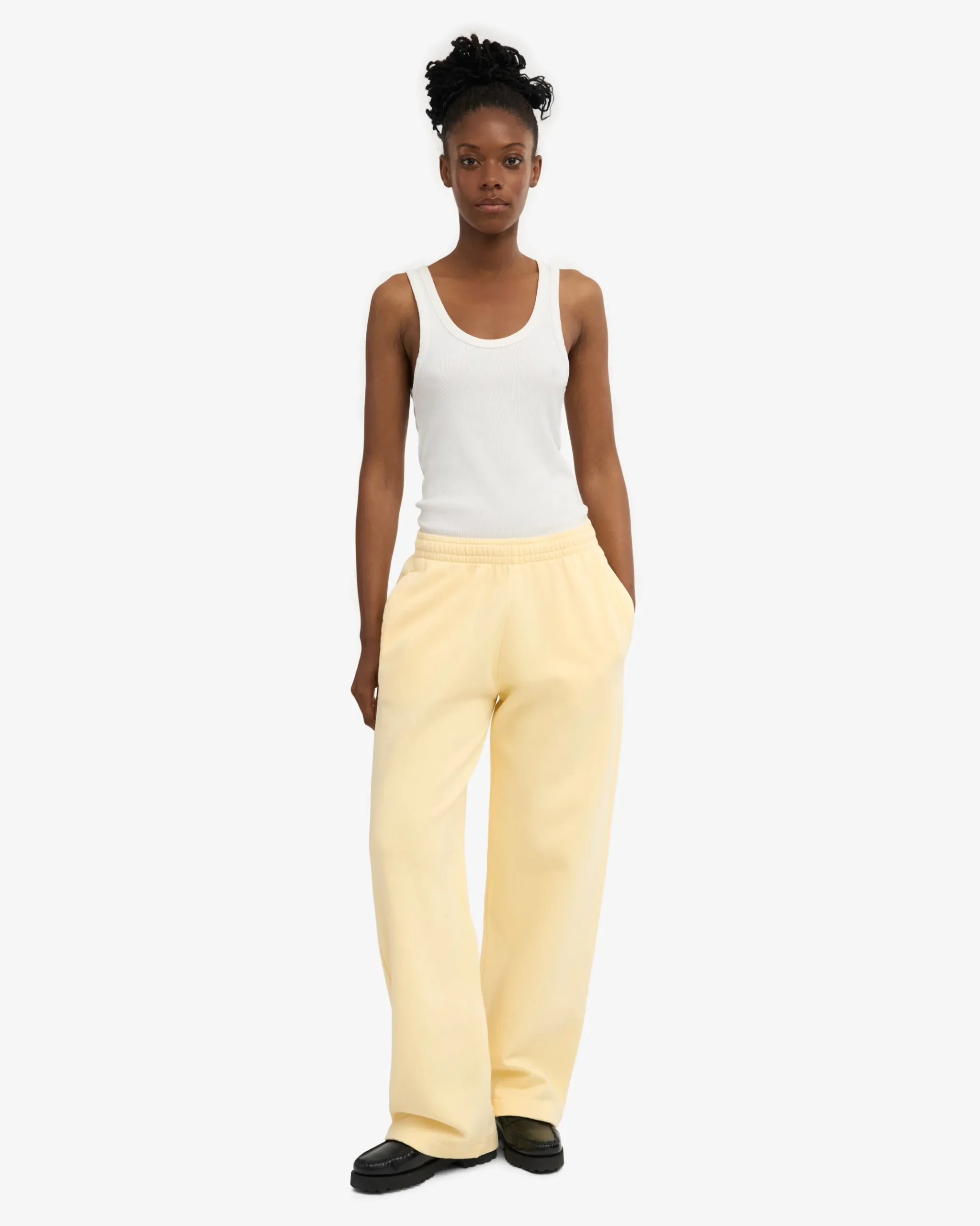 Organic Straight Leg Sweatpants - Soft Yellow