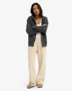 Organic Straight Leg Sweatpants - Ivory White