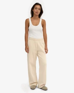 Organic Straight Leg Sweatpants - Ivory White