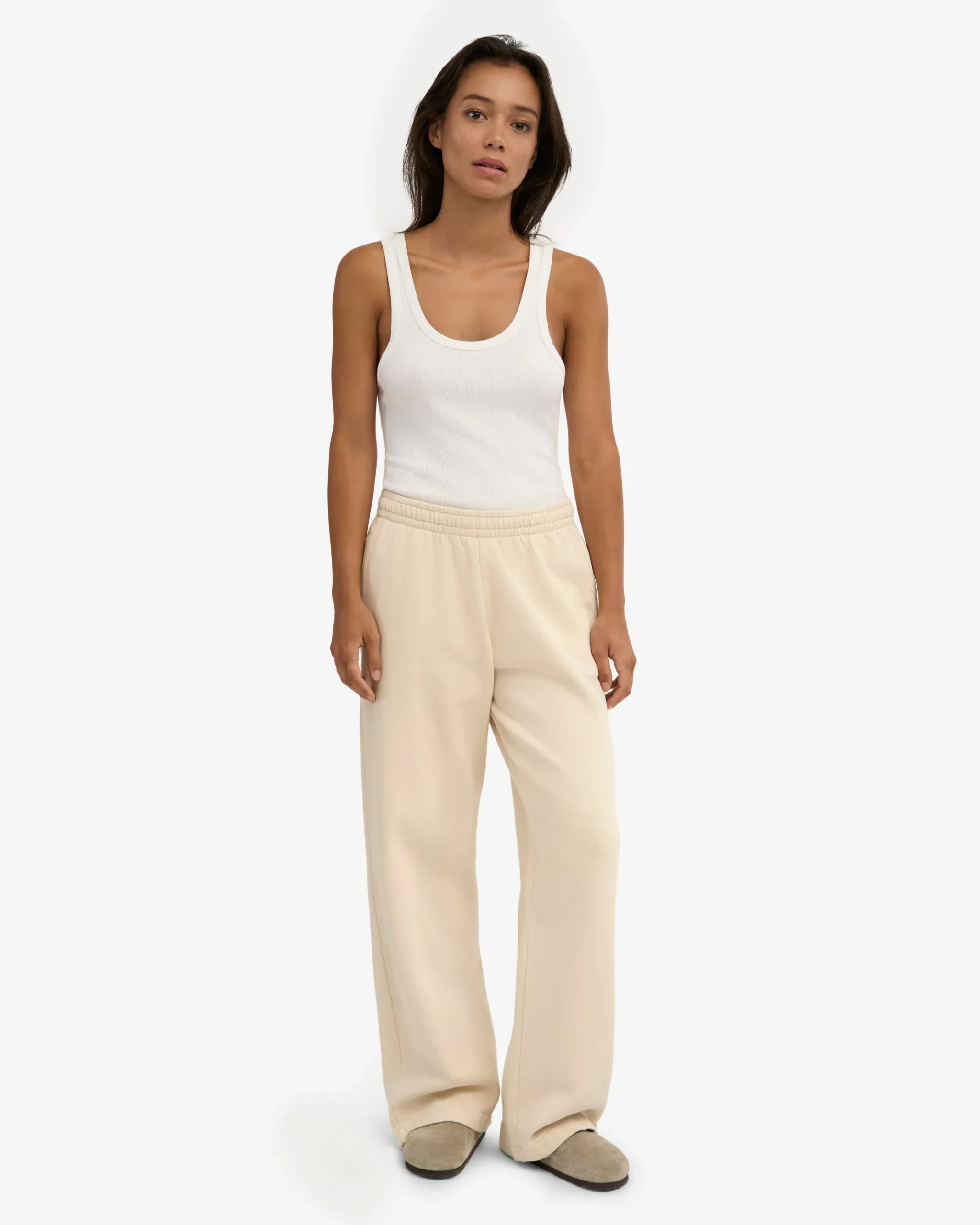 Organic Straight Leg Sweatpants - Ivory White