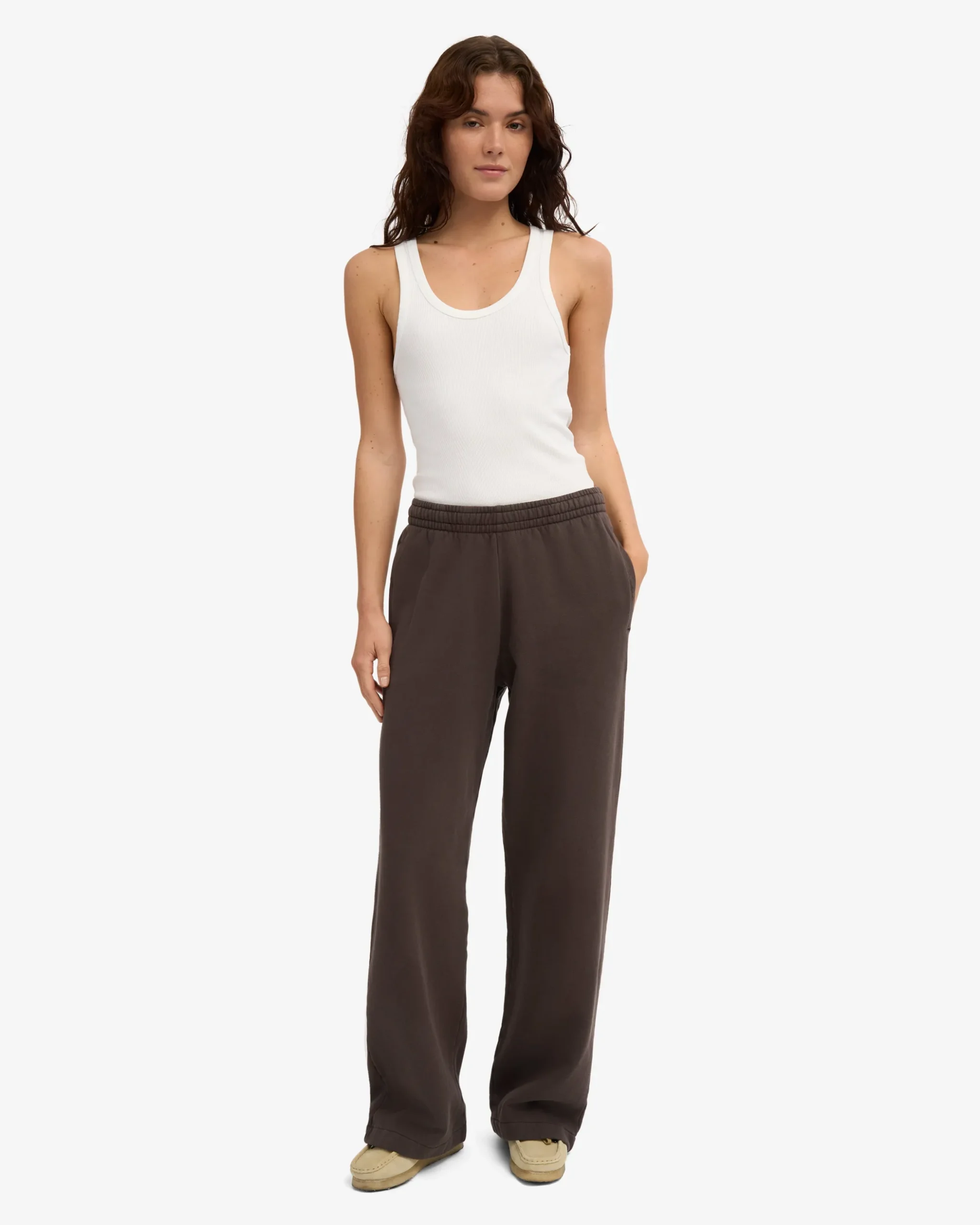 Organic Straight Leg Sweatpants - Coffee Brown
