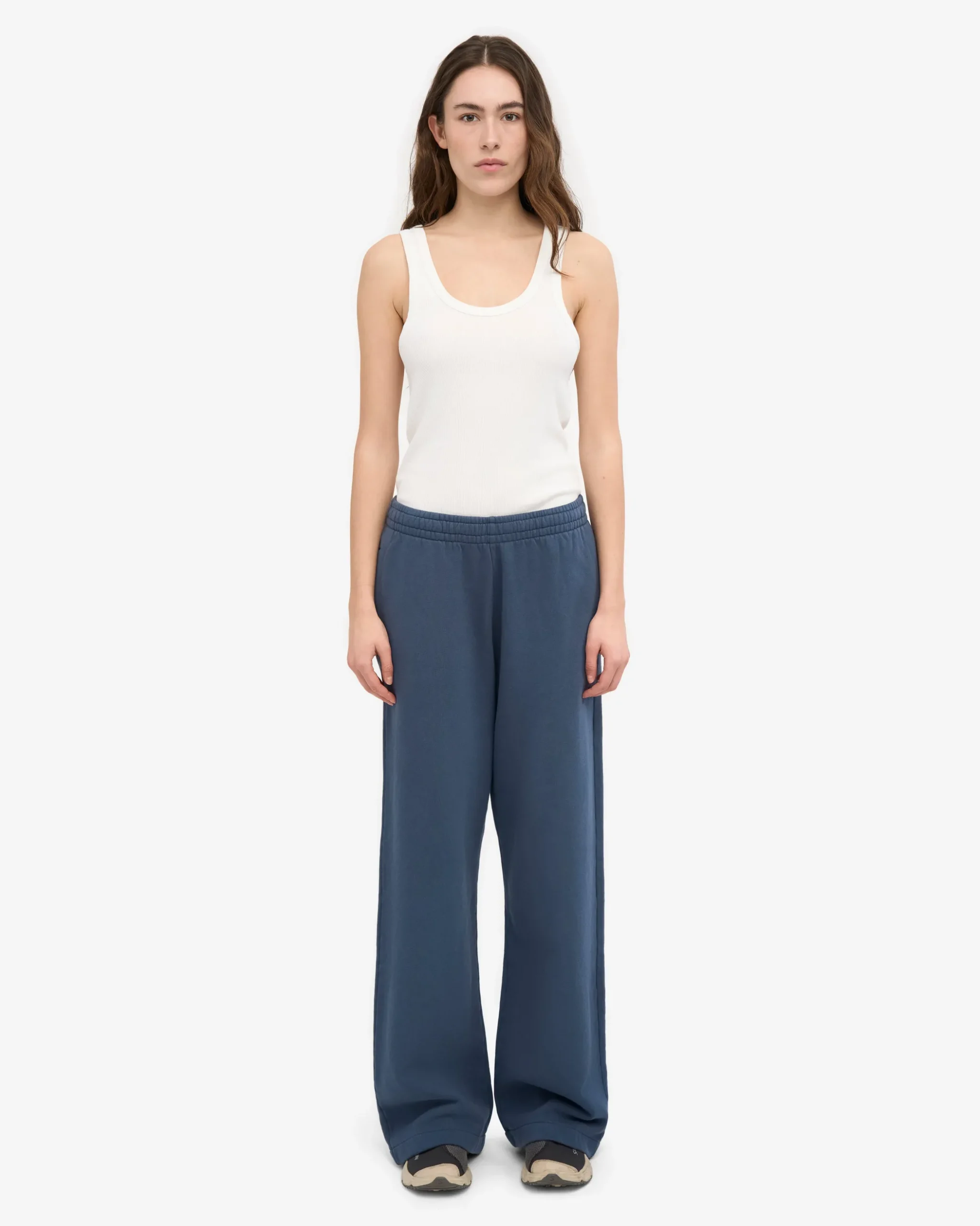 Organic Straight Leg Sweatpants - Petrol Blue