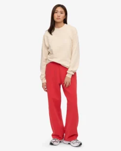 Organic Straight Leg Sweatpants - Red Tangerine