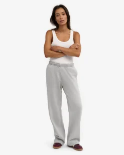 Organic Straight Leg Sweatpants - Faded Grey