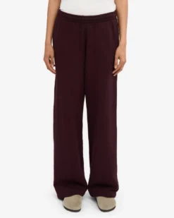 Organic Straight Leg Sweatpants - Oxblood Red
