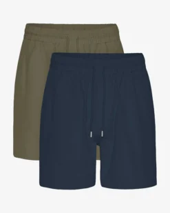 Organic Twill Shorts - Dusty Olive & Navy Blue (2-Pack)