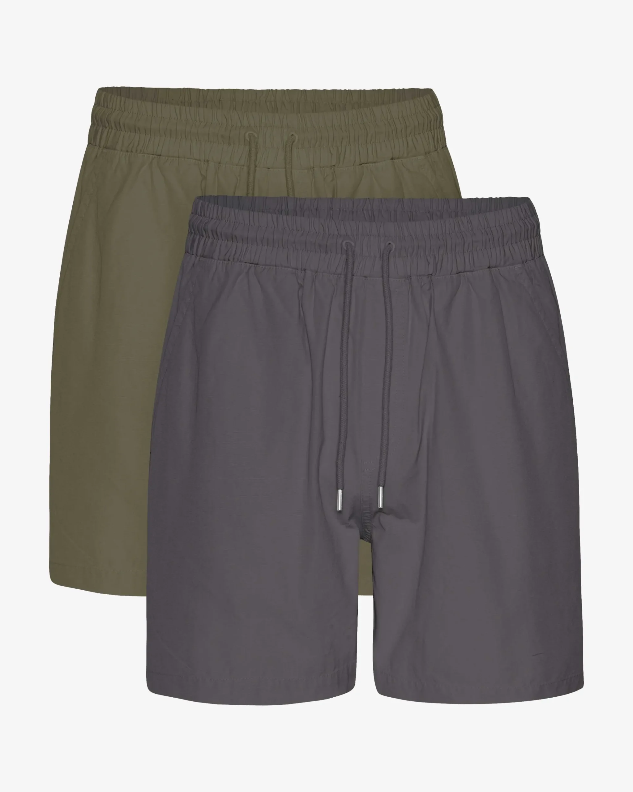 Organic Twill Shorts - Lava Grey & Dusty Olive (2-Pack)