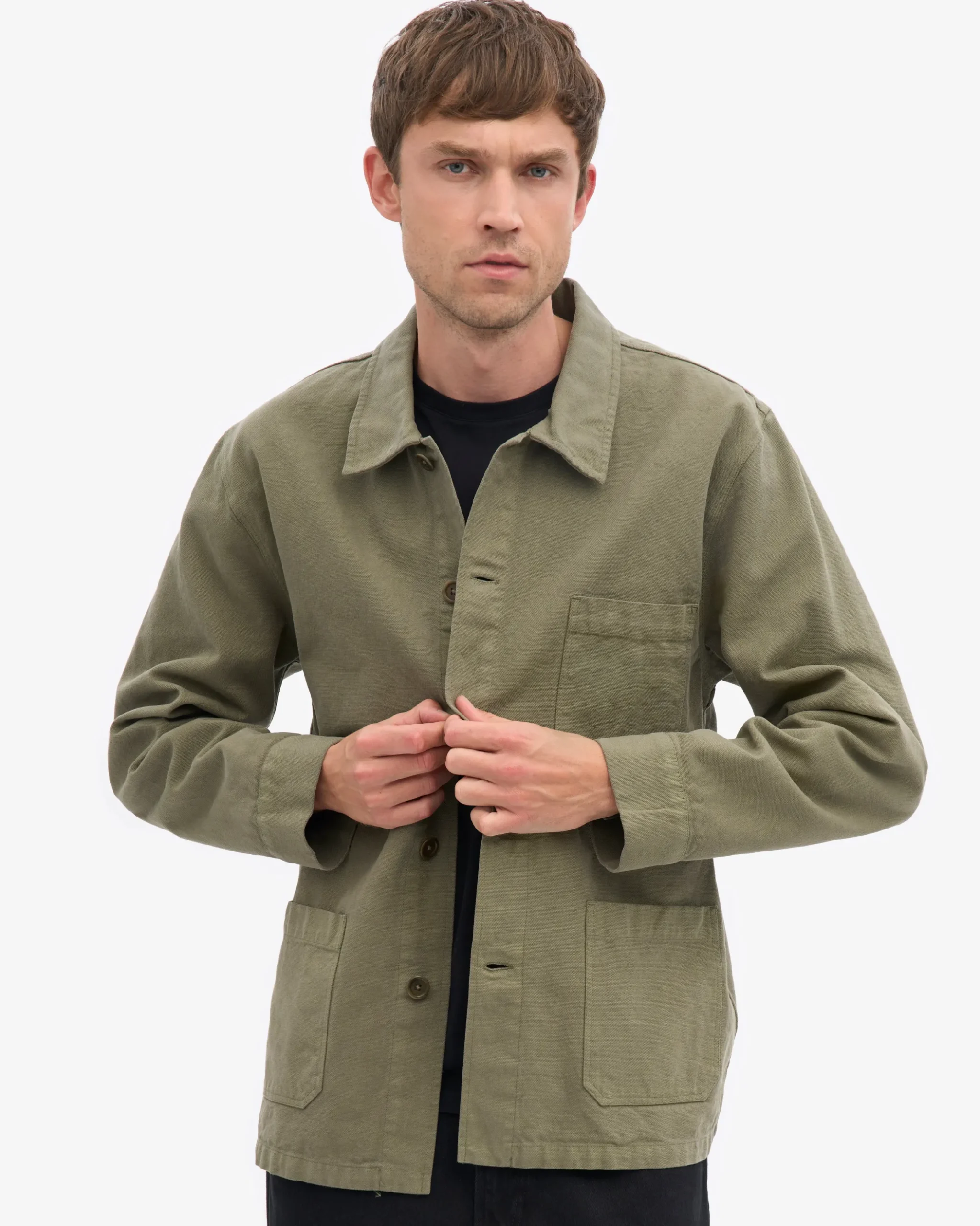 Organic Workwear Jacket - Dusty Olive