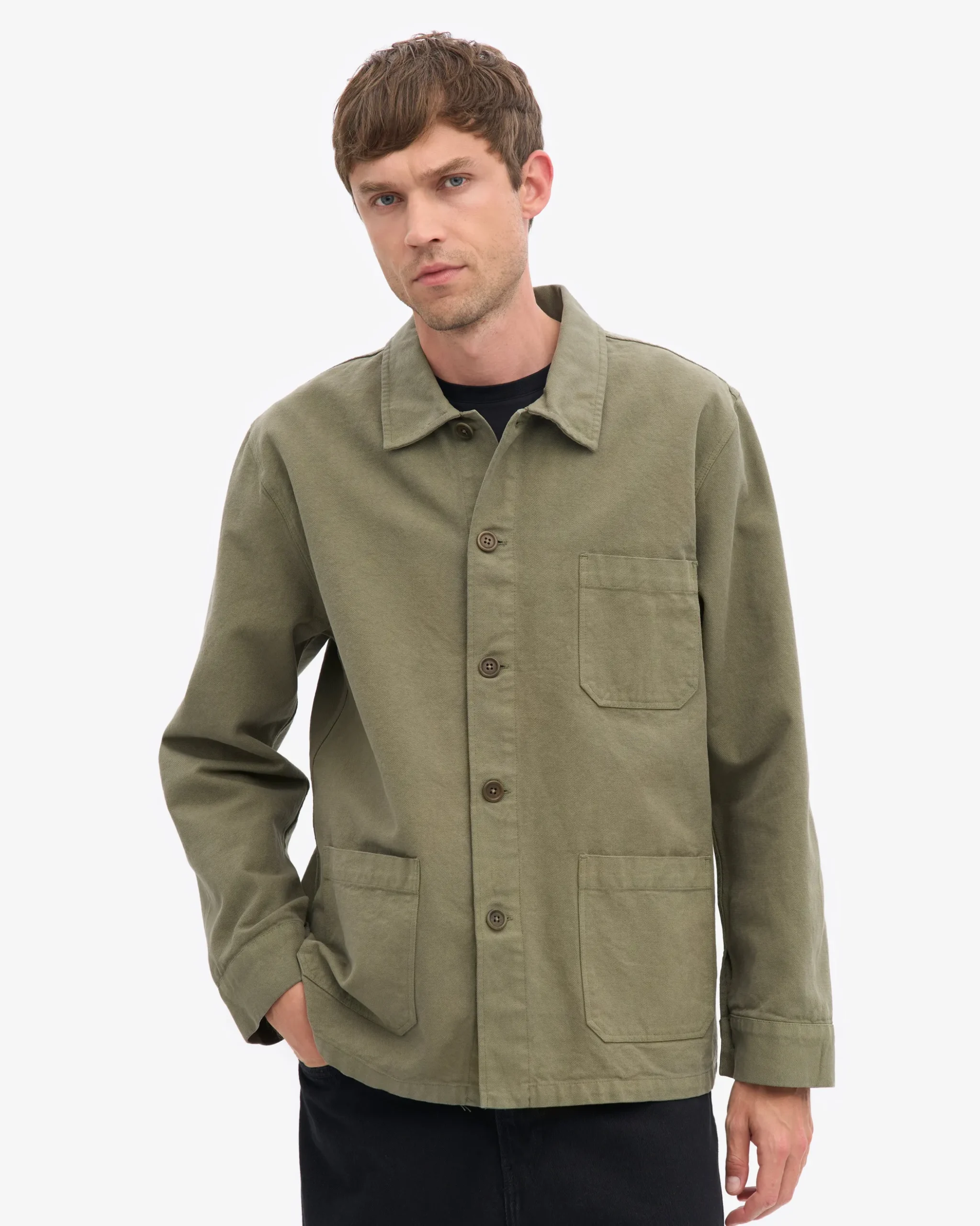 Organic Workwear Jacket - Dusty Olive