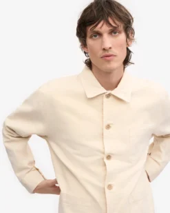 Organic Workwear Jacket - Ivory White