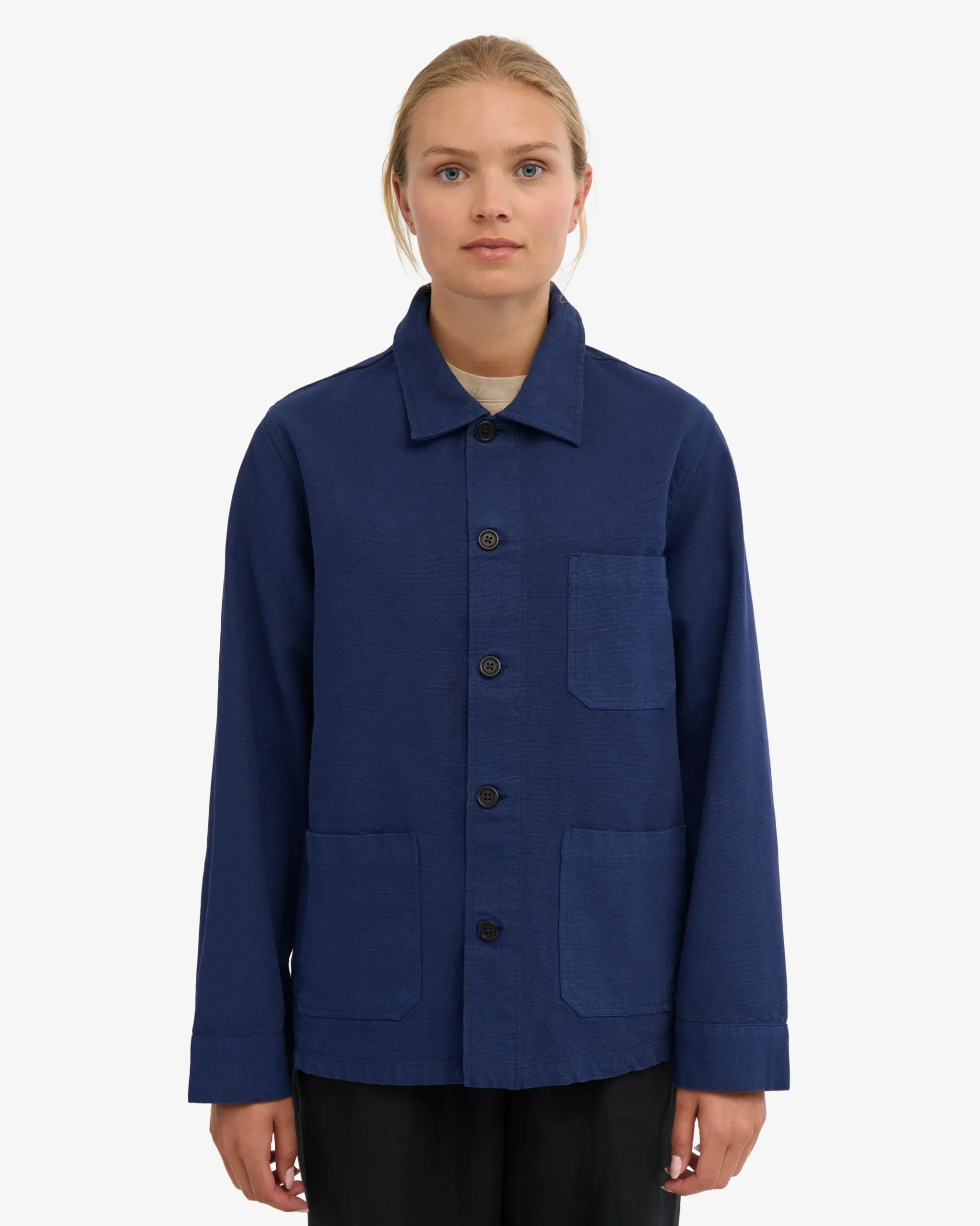 Organic Workwear Jacket - Marine Blue