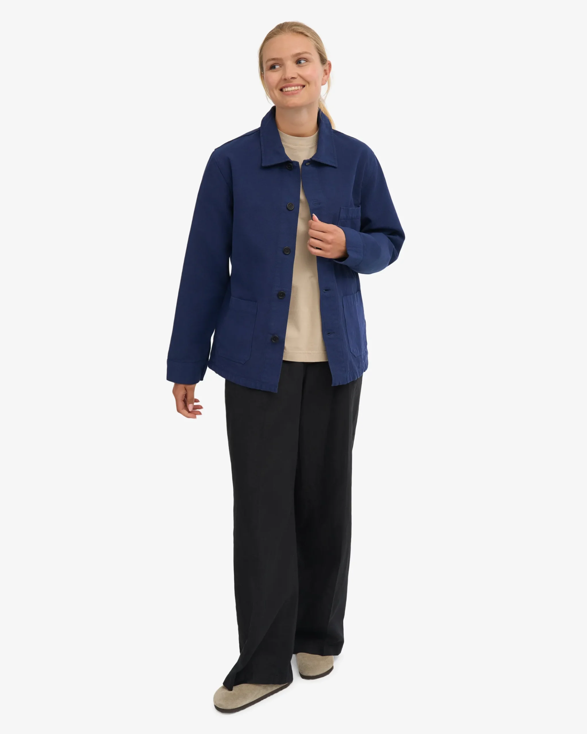 Organic Workwear Jacket - Marine Blue