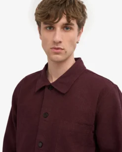 Organic Workwear Jacket - Oxblood Red