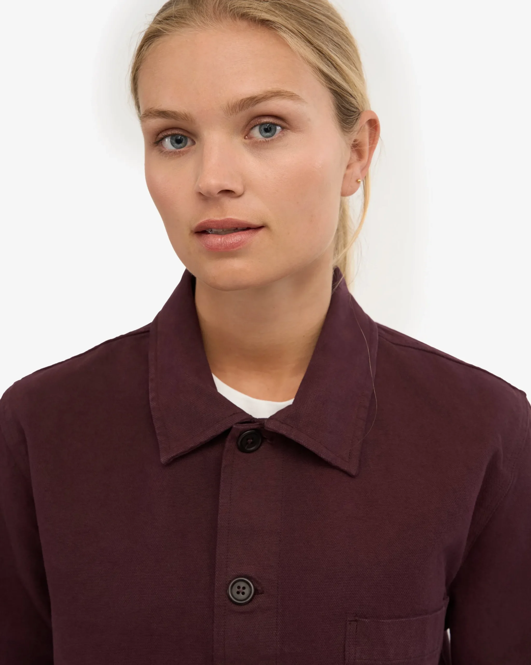Organic Workwear Jacket - Oxblood Red
