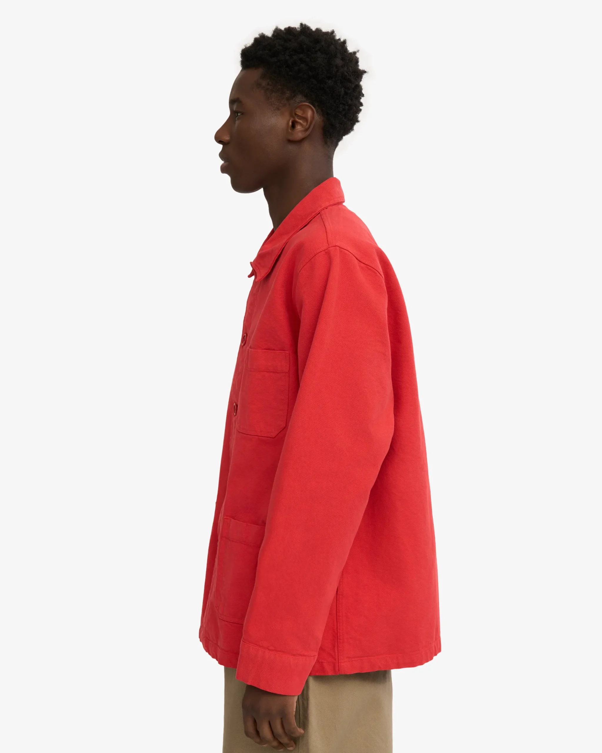 Organic Workwear Jacket - Red Tangerine