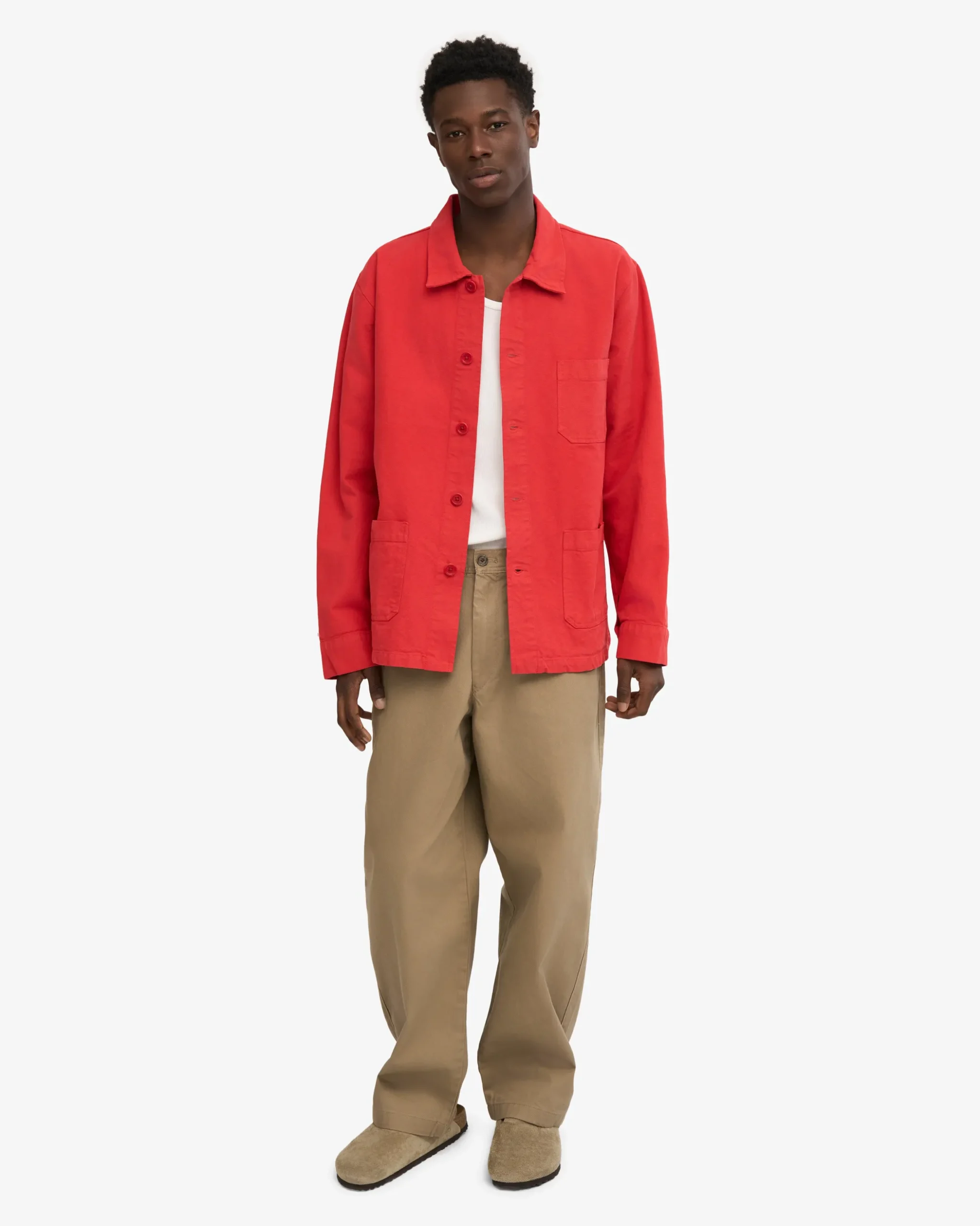 Organic Workwear Jacket - Red Tangerine