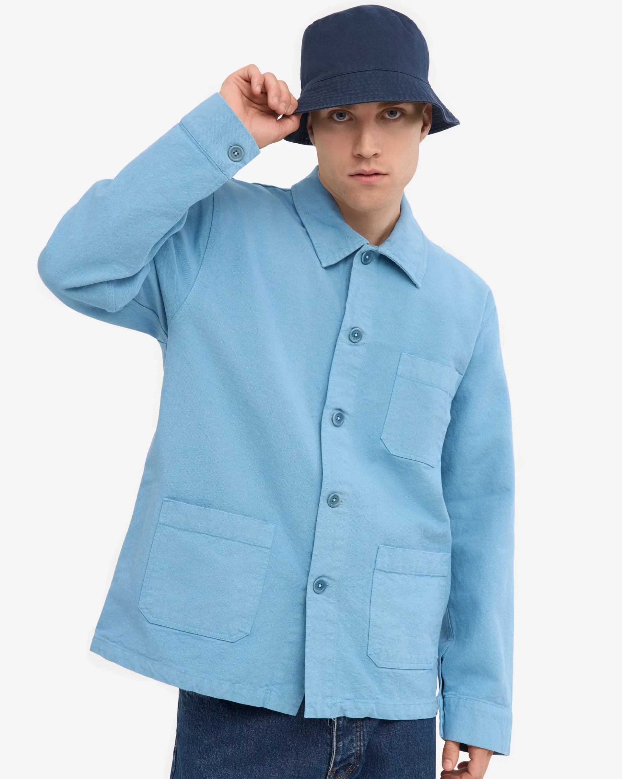 Organic Workwear Jacket - Seaside Blue