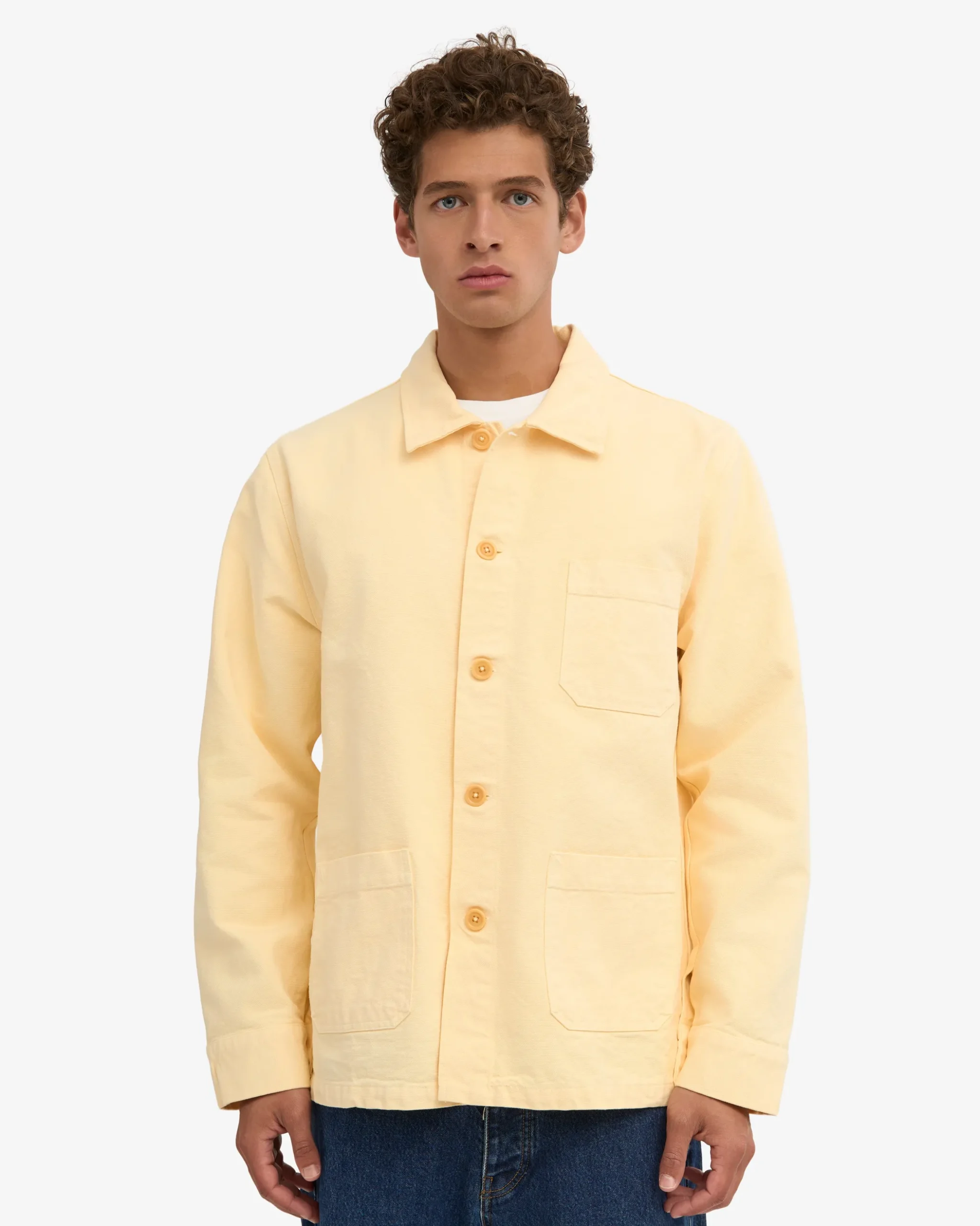 Organic Workwear Jacket - Soft Yellow