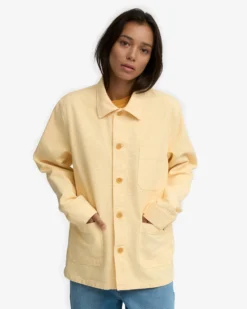 Organic Workwear Jacket - Soft Yellow