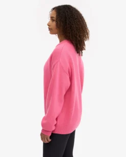Oversized Merino Wool Crew - Bubblegum Pink