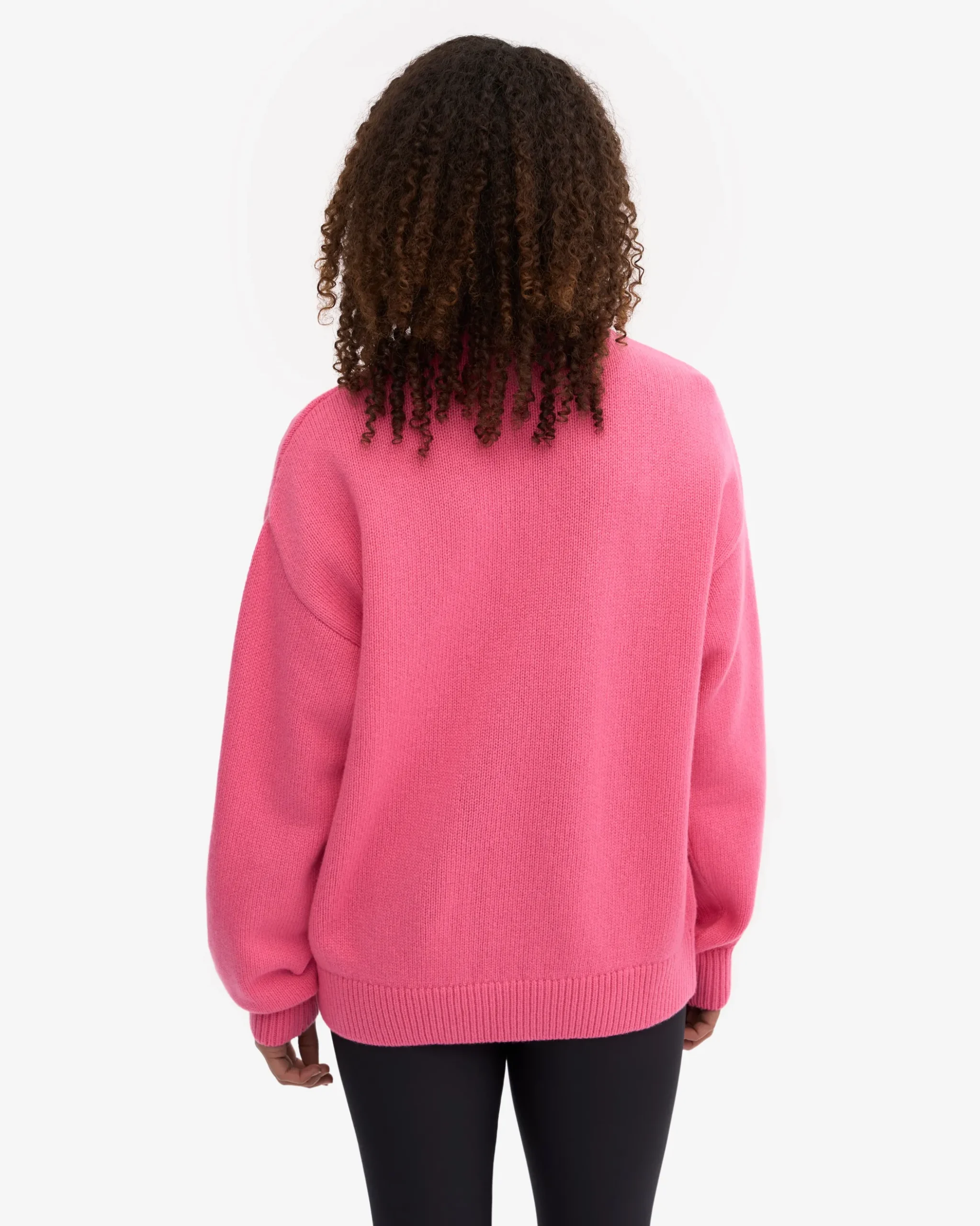 Oversized Merino Wool Crew - Bubblegum Pink
