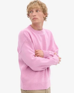 Oversized Merino Wool Crew - Cherry Blossom