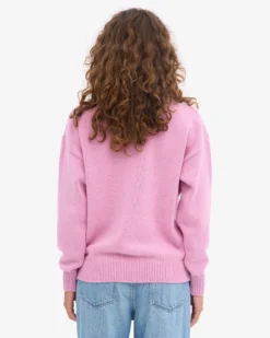 Oversized Merino Wool Crew - Cherry Blossom