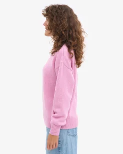 Oversized Merino Wool Crew - Cherry Blossom