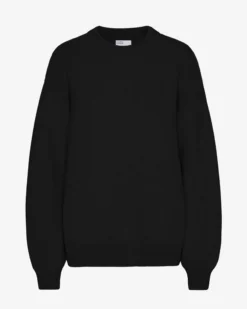 Oversized Merino Wool Crew - Deep Black