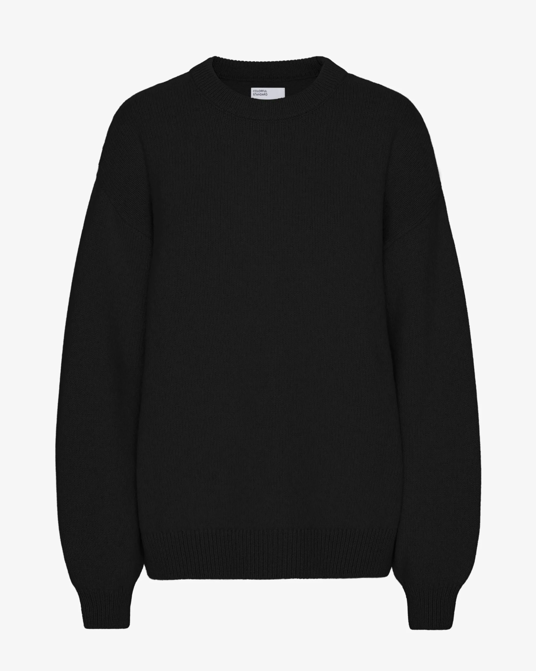 Oversized Merino Wool Crew - Deep Black